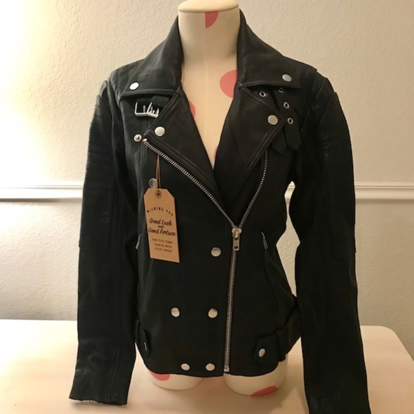 Lucky Brand Jackets & Blazers - Lucky Brand Black Lambskin Biker Jacket